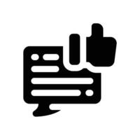 comment glyph icon. Strong and solid icon for websites and mobile apps. vector