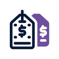 price tag dual tone icon. Sleek and modern icon for websites and mobile apps. vector