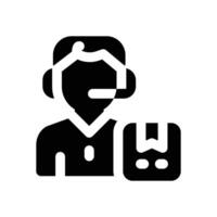 operator glyph icon. Strong and solid icon for websites and mobile apps. vector