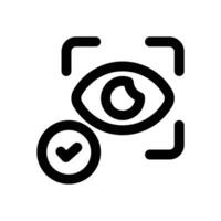 eye recognition line icon. Clean and minimalist icon for websites and mobile apps. vector