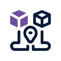 product tracking dual tone icon. Sleek and modern icon for websites and mobile apps. vector