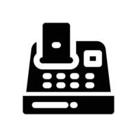 cash register glyph icon. Strong and solid icon for websites and mobile apps. vector