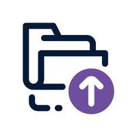 folder upload duotone icon. Sleek and modern icon for websites and mobile apps. vector
