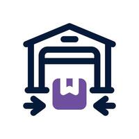 distribution center dual tone icon. Sleek and modern icon for websites and mobile apps. vector
