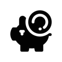 piggy bank glyph icon. Strong and solid icon for websites and mobile apps. vector