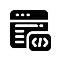 website coding glyph icon. Strong and solid icon for websites and mobile apps. vector