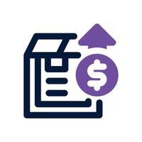 high price dual tone icon. Sleek and modern icon for websites and mobile apps. vector
