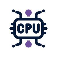 cpu duotone icon. Sleek and modern icon for websites and mobile apps. vector