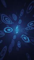 Abstract blue background with floating blue circle shape particles. Full HD and looping vertical animation. video
