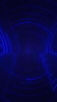 Futuristic technology background with blue glowing neon circles and blinking digital data lights. Computer network server concept. Full HD and looping vertical animation. video