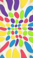 Cute abstract blobs pattern background in bright vibrant colors. Shiny colorful shapes effect. Full HD looping vertical animation. video