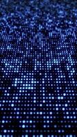 Blue technology background with a glowing grid of flashing digital data lights. Big data visualization concept. This modern vertical tech background is full HD and a seamless loop. video