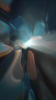 Psychedelic abstract background with shiny morphing blob shapes. Blue and amber colors with smooth organic liquid motion. Full HD vertical loop. video
