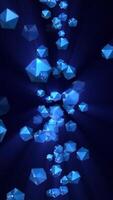 Shiny blue diamonds or sapphires floating towards the camera. Full HD and looping motion vertical background animation. video