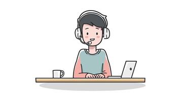 Minimalist Customer Support Representative vector