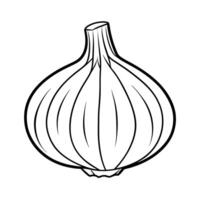 Freehand Drawing of a Single Onion Simple Line Art Vegetable Illustration for Coloring Pages Cookbooks and Educational Materials vector