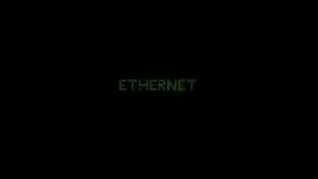 Ethernet text glitch animation on black background video