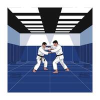 Martial Arts Training Judo Practice Illustration for Web and Print vector
