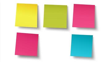 A set of colourful sticky notes in a row photo
