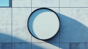 Minimalist Circular Wall Design with Modern Shadows photo
