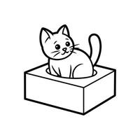 Adorable Kitten Playing in a Box Perfect for Childrens Book Illustrations Pet Product Designs and Cute Card Designs vector