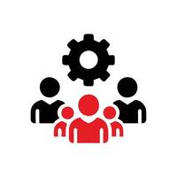 Teamwork and Collaboration Cogwheel Icon for Business and Project Management vector