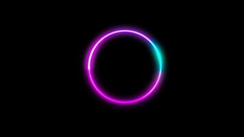 neon colored circle rotating on a black background video