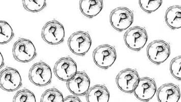 Question Marks on white background Animation video