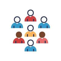 Diverse Team Collaboration Flat Icon Graphic for Presentations vector