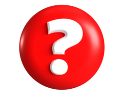Question button circle icon 3d website ui sign png