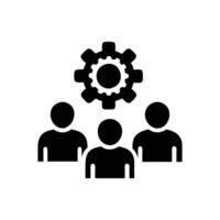 Teamwork and Collaboration Gear Icon Representing Effective Business Strategy vector