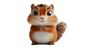 A charming, digitally rendered, cartoon chipmunk character. png