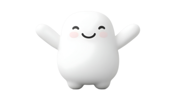A cheerful, plump, cartoon character with outstretched arms. png