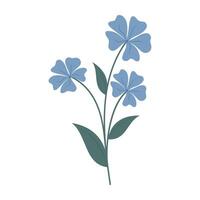 Simple colorful flowers and leaves on a white background. Spring and Summer Season vector