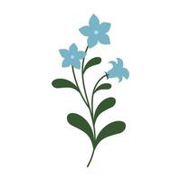 Simple colorful flower and leave on a white background. Spring and Summer Season vector