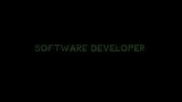Software Developer text glitch animation on black background video