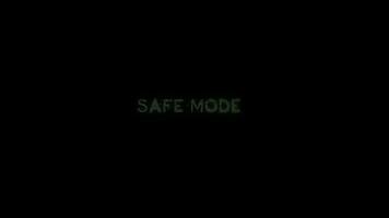 Safe Mode text glitch animation on black background video