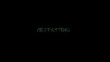 Restarting text glitch animation on black background video