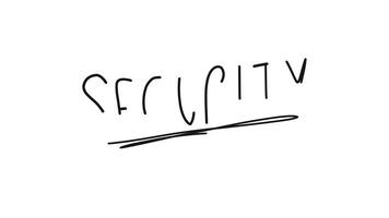 Security Text on White Background video