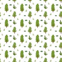 Forest tree seamless pattern on white background vector