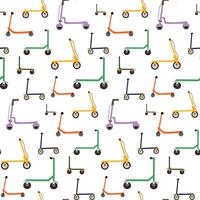 Seamless pattern with electric scooters. vector