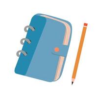 Journal with pencil on white background. Scrapbooking element. Journalling. Bullet journal. vector