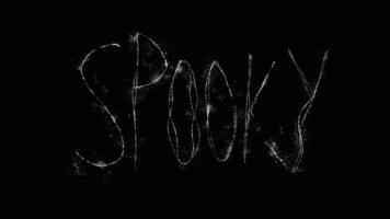 spooky word with black background video