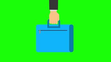 Hand Office Bag Animation, Professional Briefcase Motion Graphics video
