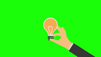 Hand Holding Lamp Animation - Warm Light Bulb Motion Graphics video