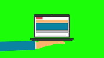 Animated Hand Using Laptop, Technology and Remote Work Motion Graphic video