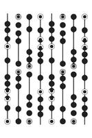 Abstract black and white pattern of interconnected circles. vector