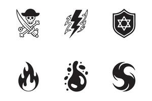 Set of Four Fantasy Mythical Icons vector
