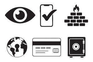 Secure Online Transactions Icons for Global Protection vector