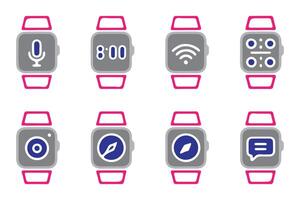 Smartwatch Icons Displaying Various App Functions vector